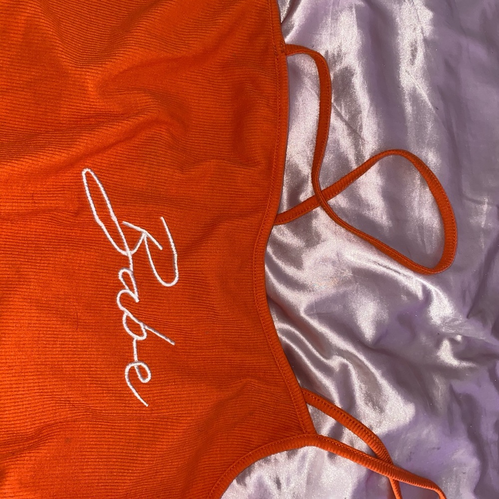 trendy orange crop top